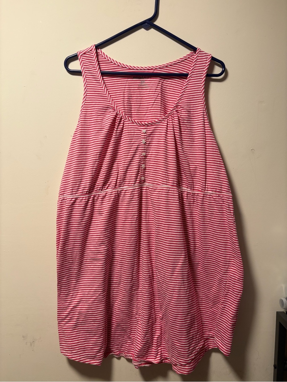 Women’s Pink Striped Scoop Neck Tank Top
